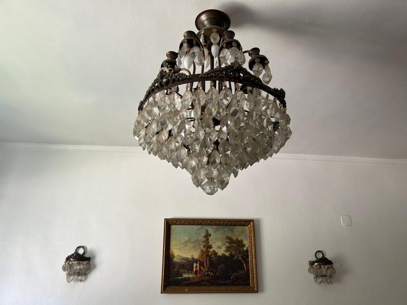 نجفة نحاس أنتيكة + عدد ٢ أبليك نحاس جانبي السعر لقطة